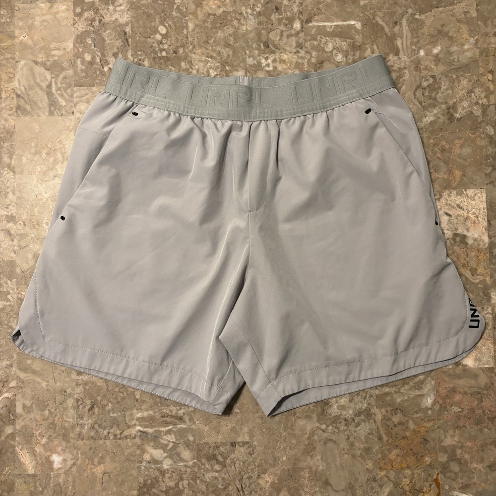 UNRL Daybreaker Shorts Mens Medium Grey Linerless Performance Gym Running